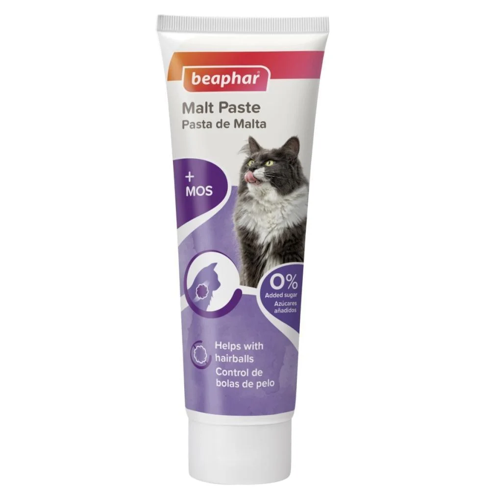 Pâte au Malt Beaphar originale pour chats, soin anti-boules de poils et digestion